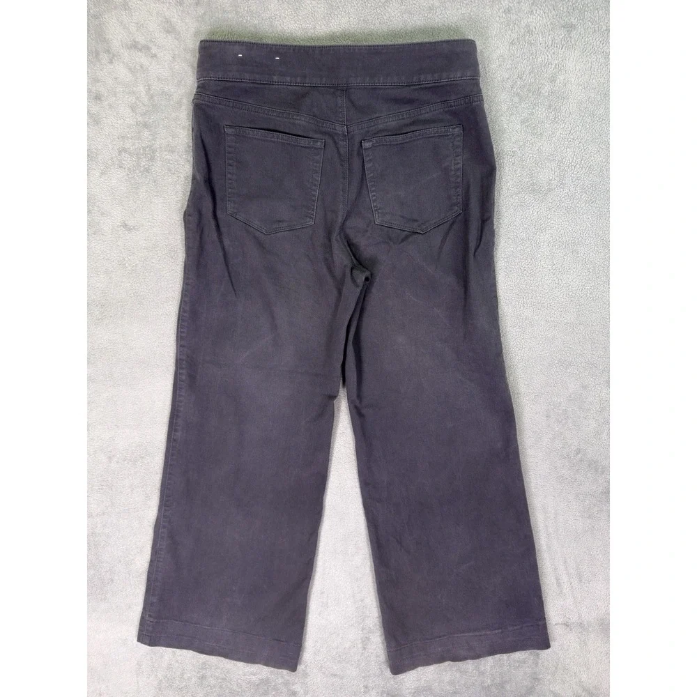 Ann Taylor Loft Jeans Womens 6 Gray Denim Mid Rise Palmer Wide Leg Stretch